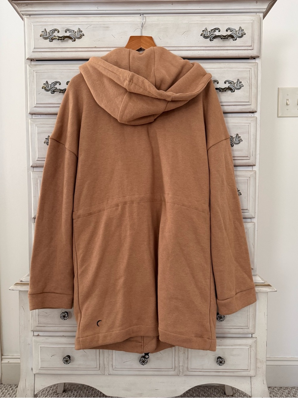 Zyia Camel Long Full Zip Hoodie Sweatshirt - Picture 3 of 5